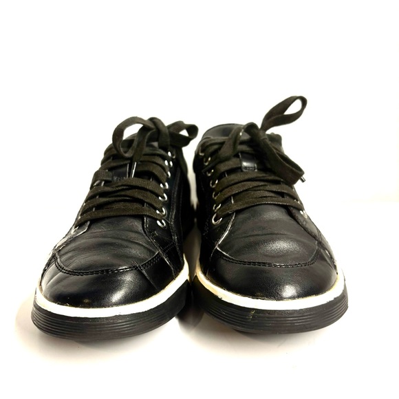 Cole Haan Black Leather Air Quincy Casual Shoe Lace Up Sport Sneakers Mens 7.5 - Picture 3 of 11